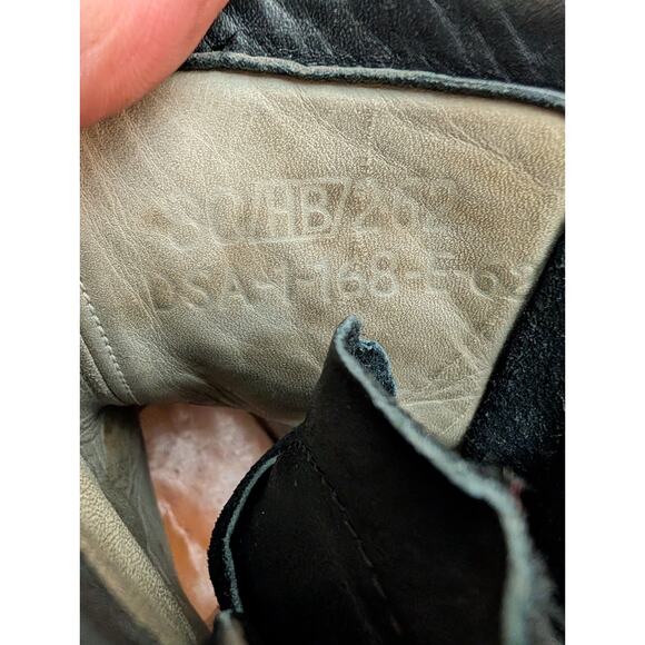VTG Military Boots Mens Size 8 D Black Leather Firefighter Biker Zip Toe main image 2